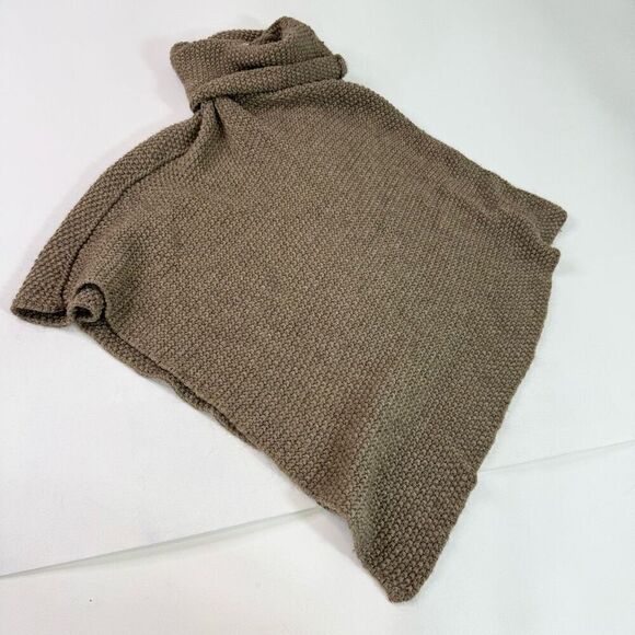 Cocogio Italy Poncho Sweater Womens One Size Pullover Knit Wool Blend Brown Cozy - Picture 1 of 8